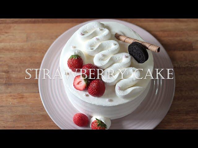 Easy Genoise and Strawberry Whipped Cream Cake for Beginners | Korean Bakery Style