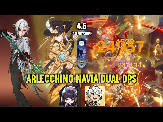 C0 ARLECCHINO NAVIA Dual DPS | 4.6 Spiral Abyss Floor 12 (4.5 Rotation) | Genshin Impact