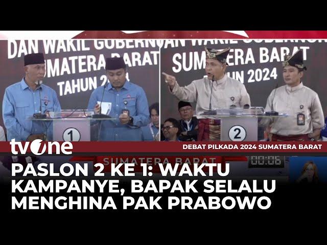 KERAS! Paslon 2 Sebut Cagub 1 Penjilat Prabowo: Kemaren Ngehina! | Debat Pilgub Sumbar tvOne