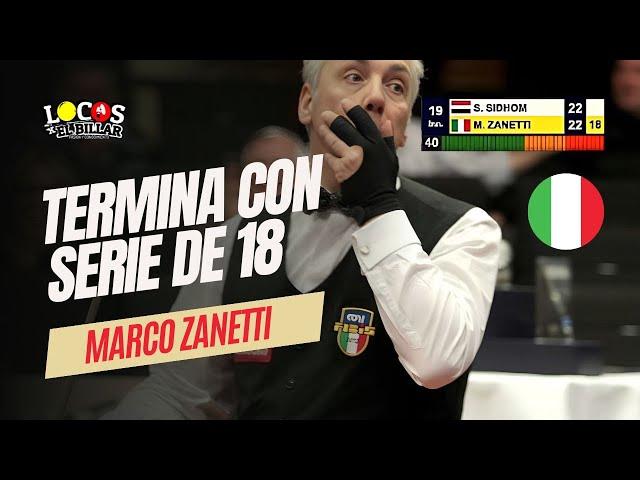 Marco Zanetti gana con serie de 18 carambolas a Sameh Sidhom