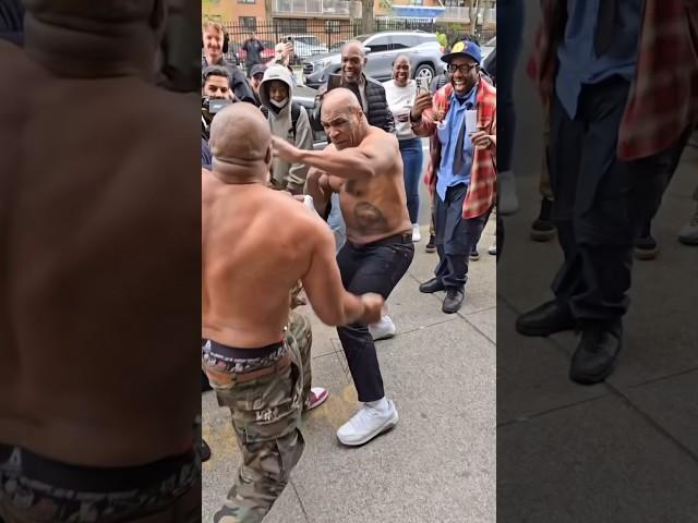 MIKE TYSON & SHANNON BRIGGS STREET FIGHTING IN NEW YORK! #shorts