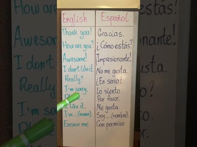 Basic phrases in  #spanish#inglesonline#spanishlessons