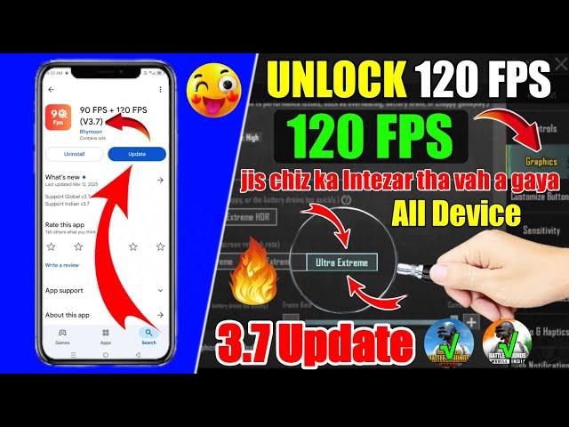 Unlock 120 Fps 3.7 Update All Device 100% Working Trick (WithoutRoot) unlock 120 fps pubg mobile 3.7