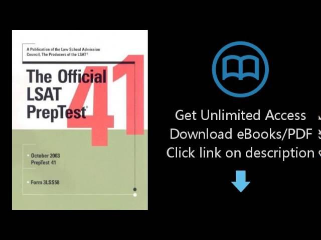 Download The Official LSAT PrepTest 41 (Official LSAT PrepTest) [P.D.F]