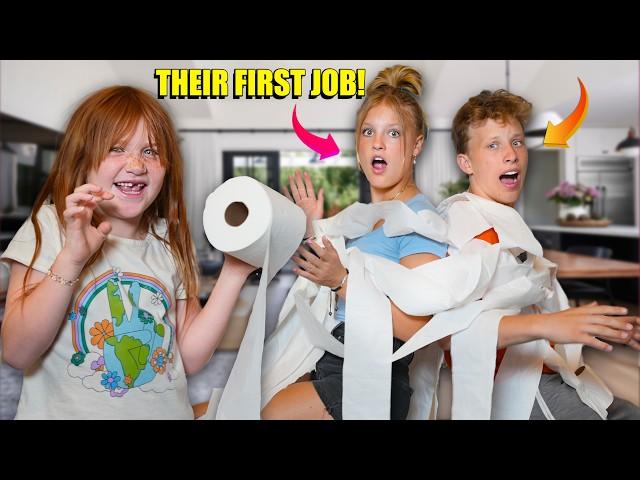 My kids got FIRED! Twins First JOB! FT: Mark Rober and Adley