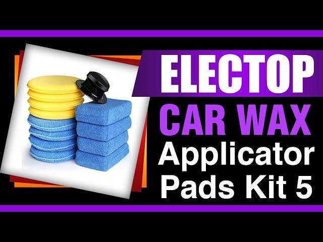 Electop 13 Pcs Car Wax Applicator Pads Kit 5 inch Microfiber Applicator Pads Blue Rectangl