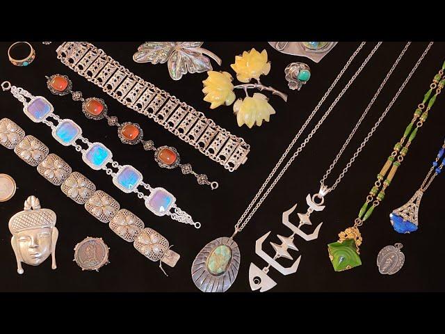 SCRAP GUYS - TIFFANY GLASS RING Epic UNBOXING of Vintage STERLING SILVER JEWELRY & Other TREASURES