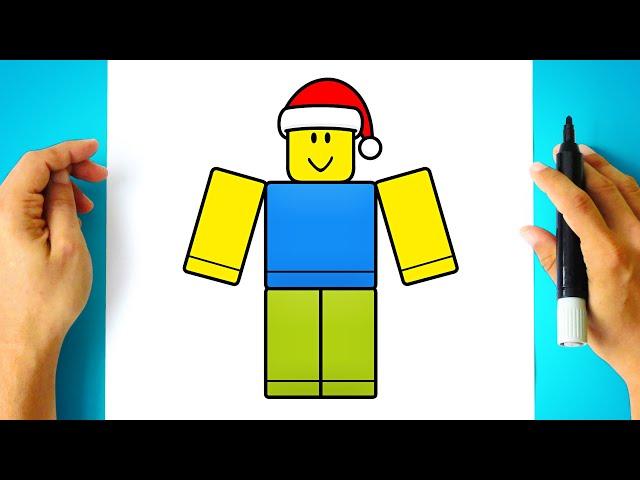 How to DRAW a CHRISTMAS ROBLOX NOOB