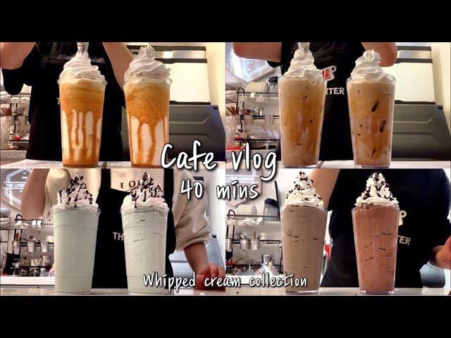 (Eng)Celebrating 1.6 Million Subscribers Whipped cream drink Collection / 40mins cafe / asmr