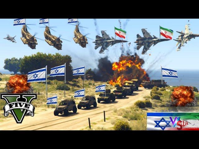 Iran Invades Isreal | Irani Fighter Jets & Helicopters Attack on Isreali Military Oil Convoy - GTA 5