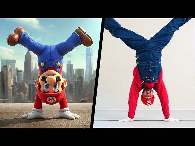 Stunts From The Super Mario Bros. Movie In Real Life