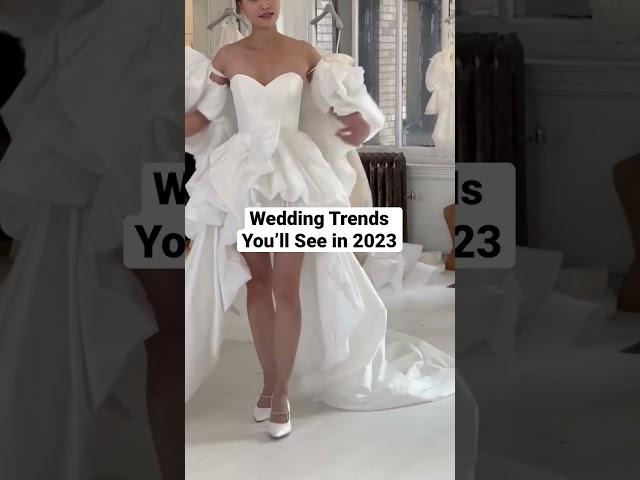 Are Detachable Sleeves The Hottest Wedding Trend of 2023?! #wedding #weddingshorts #weddingdress