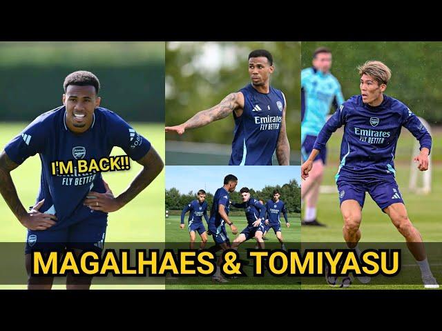 Magalhaes Train Today️Tomiyasu & Magalhaes Back in Arsenal Training Ahead of Westham