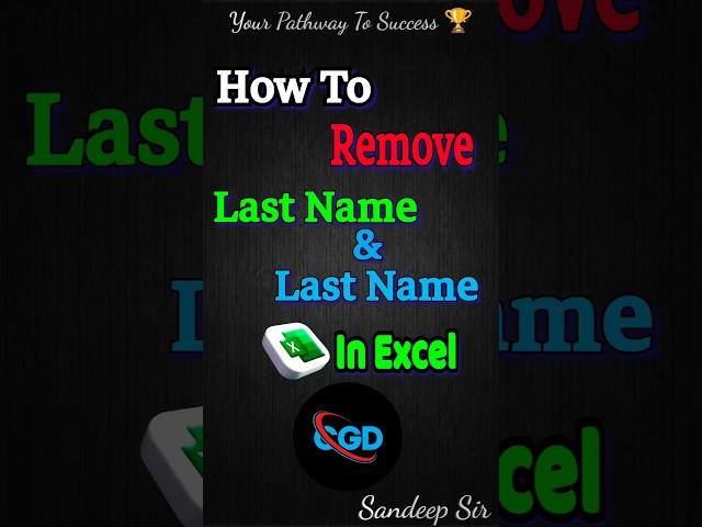 How to remove first name & last name in excel tips and tricks  #exceltips #tutorials #shortvideo