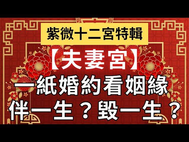 紫微十二宮之【夫妻宮】看一紙婚約是伴一生?還是毀一生?麥可大叔30年紫微斗數算命命理老師