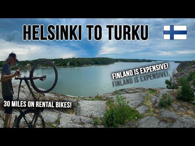 RIDING 30 MILES ON RENTAL BIKES! | Helsinki to Turku Finland Travel Vlog