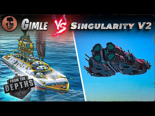 Gimle VS. Singularity V2 - From the Depths Battleship Battle