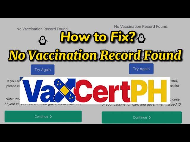 VAXCERTPh No Record Found || How to Fix No Vaccination Record Found ||Vaccine Certificate 2021