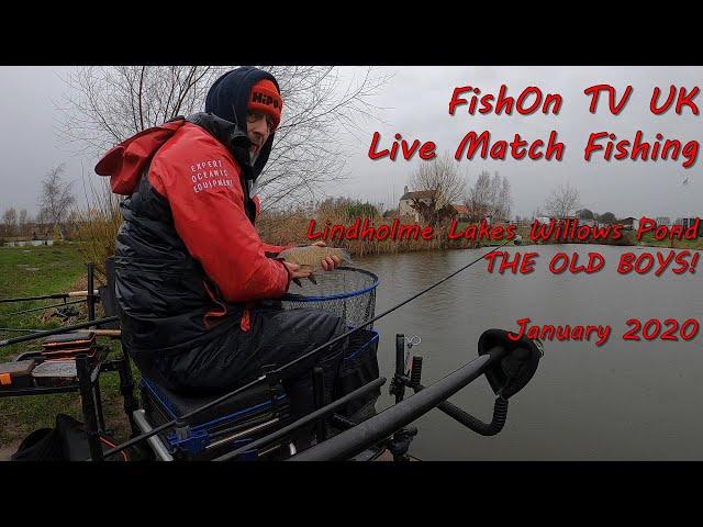 FishOn TV UK, Live Match Fishing , Lindholme Lakes, Willows Pond.  He's still catching  January 2020