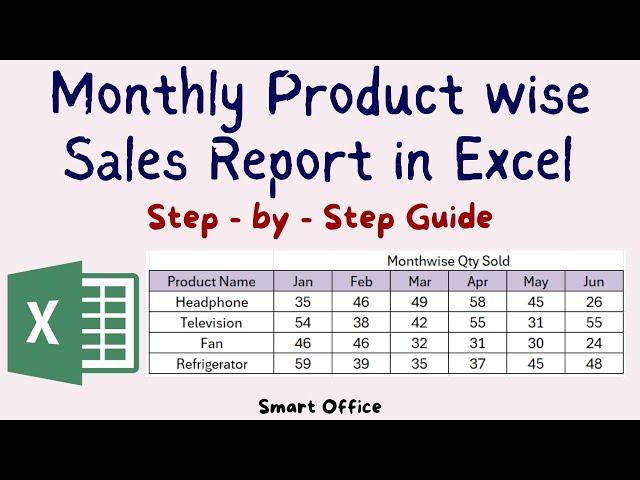 Make Monthly Product wise sales report in excel | Generate sales report from big Database