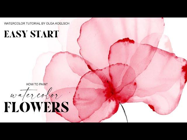 How to START painting flowers in TRANSPARENT technique