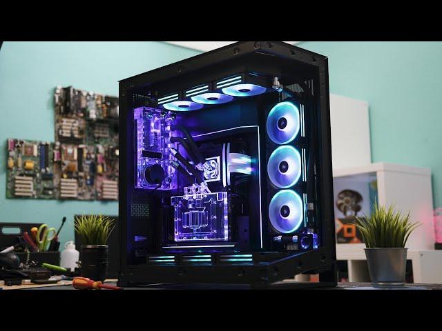 So entsteht ein custom Gaming-PC: Phanteks NV9 Aphacool water cooled Build mit RTX 4090 Timelapse