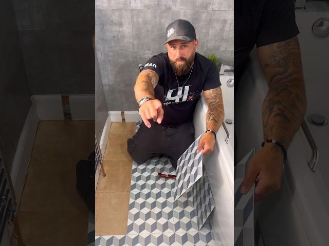 How To Cut Vinyl Tiles (No Measuring) #asmr #diy #shorts