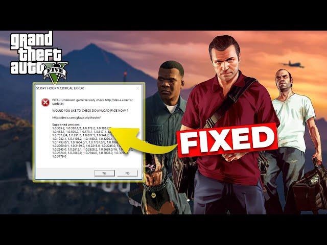 How to Fix Script hook V Critical Error | GTA V Update Error Fix 2024