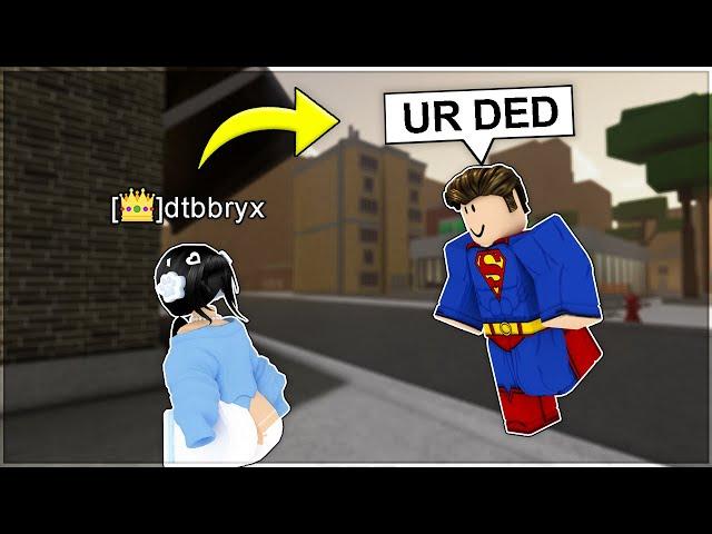 Trolling Da Hood MODS as SUPERMAN (Roblox Da Hood)