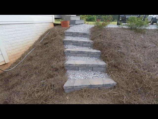 Building steps into a hill.