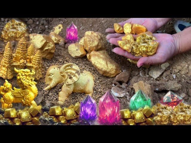 Amazing Finding Natural Gold, Diamond Amethyst. gold at the gold zone