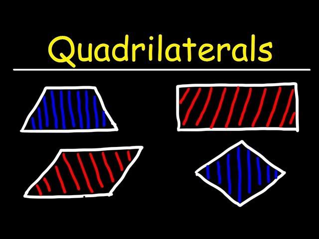 Quadrilaterals - Trapezoids, Parallelograms, Rectangles, Squares, and Rhombuses!