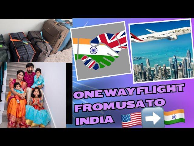 One way ticket from USA to INDIA ️Qutar airlinesUSA to IND with kids #returntoindia #usatoindia