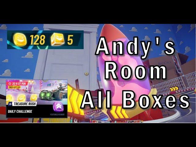 Disney Speedstorm - Treasure Rush All 5 Boxes Playthrough Guide - Andy's Room