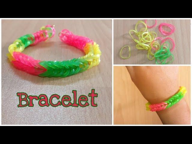 How To Make Loom Bracelet With Your Fingers | Rainbow Loom Bracelete With Rubber Bands | DIY