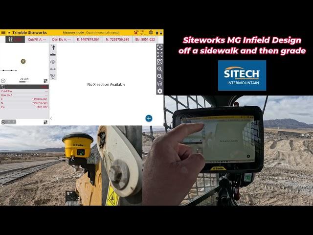 Siteworks Machine Guidance for Skid Steer Infield sidewalk design and then grade.