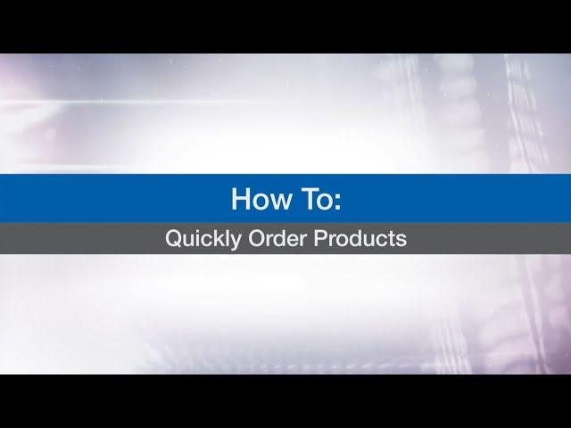 How to quickly order products