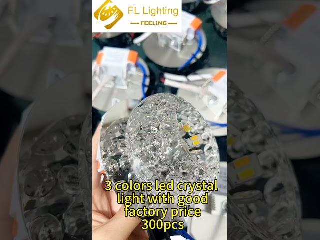 3 colors led crystal light with good factory price 300pcs #manufacturer #factory#ceilinglights