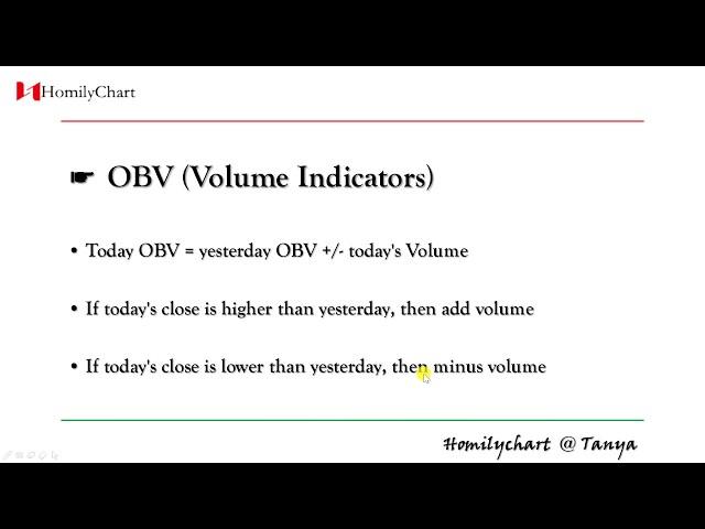 Homily Chart(English) Learning Common Indicators  #10 OBV #TechnicalAnalysis7