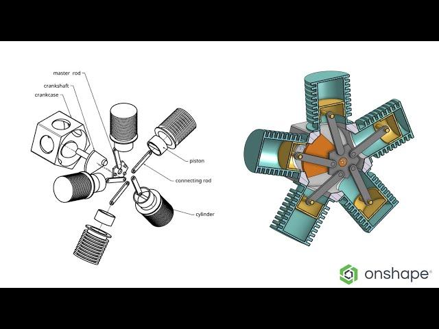 Unleash the Power: Modeling, Assembly, and Animating a Radial Engine in Onshape