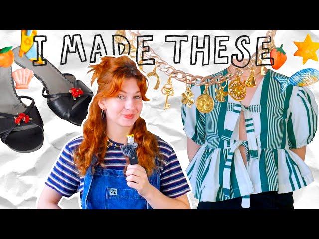 I DIYed Viral TikTok Fashion for Spring! (charm necklace, ganni blouse, flower heels + more)