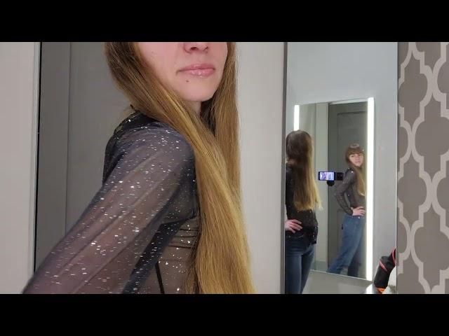Transparent Clothes. Try on Haul with Alisia. Black blouse.