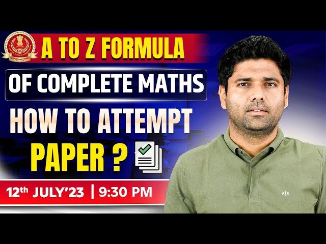 A to Z Formula Of Complete Maths ! How To Attempt Paper ? Abhinay Sharma