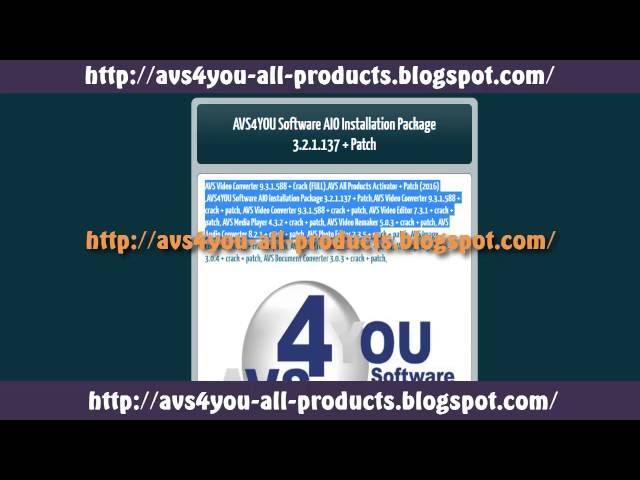 AVS4YOU Software AIO Installation Package 4.1.2.152 + Patch (2018)