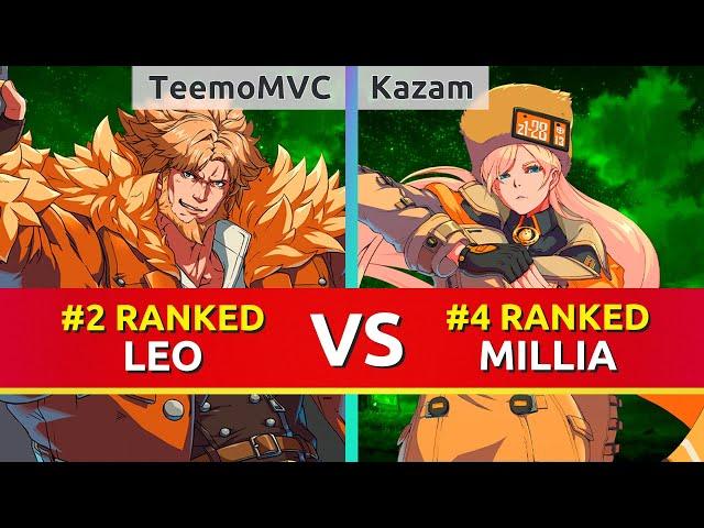 GGST ▰ TeemoMVC (#2 Ranked Leo) vs Kazam (#4 Ranked Millia). Guilty Gear Strive