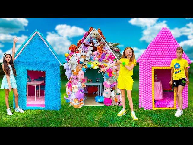 Nastya and her friends decorate playhouses and other adventures for kids