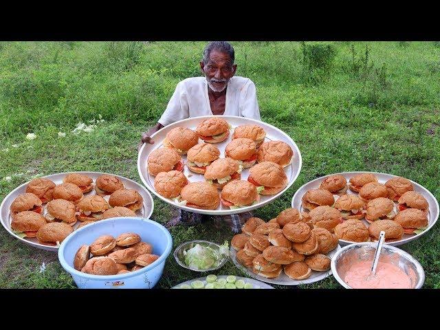 Hamburger Recipe | Crispy Chicken hamburger By Our Grandpa for Orphan Kids