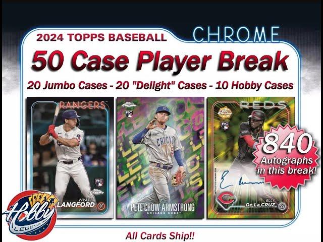 DAY #1 (CASES #1-15)   -   2024 Topps Chrome 50 Case (400 Box) Player Break #1 eBay 07/17/24