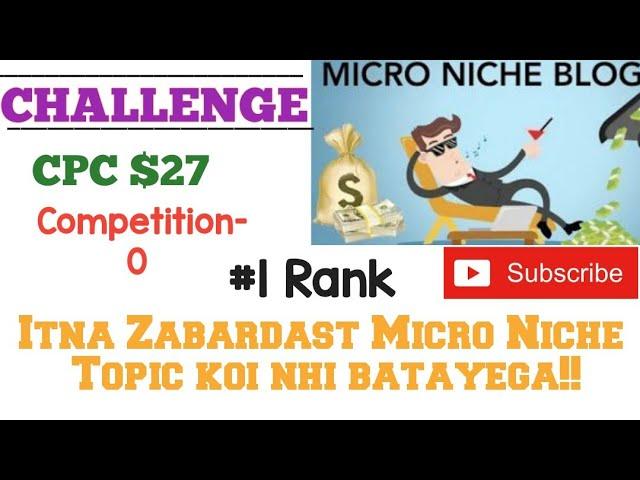 Super profitable and best micro niche topic for blogging 2020.Earn $10000 Adsense (CHALLENGE +PROOF)