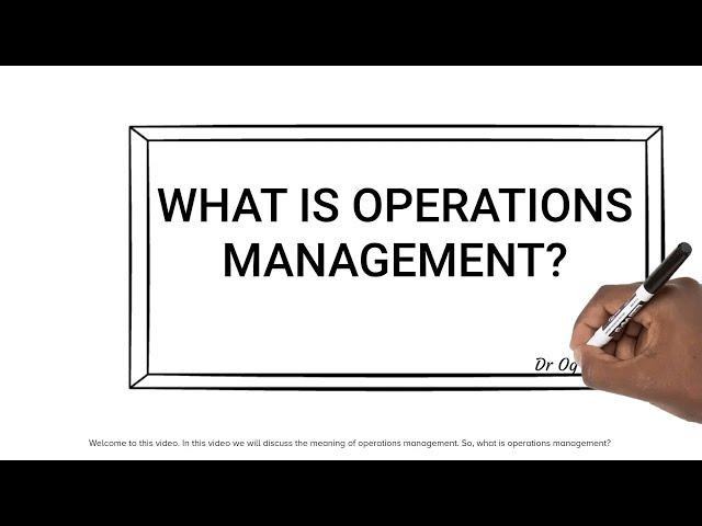 What is Operations Management?